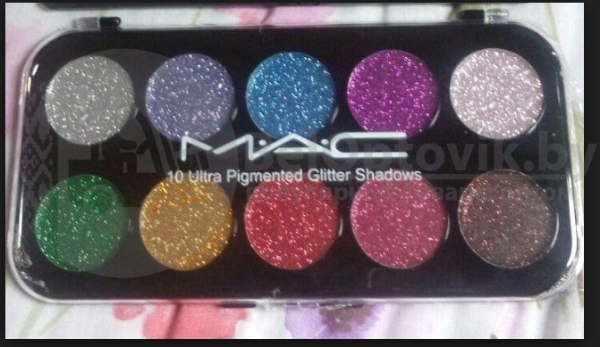 Глиттер (палетка теней) для век MAC 10 Ultra Pigmented Glitter Shadows 10 цветов - фото 4 - id-p93844954