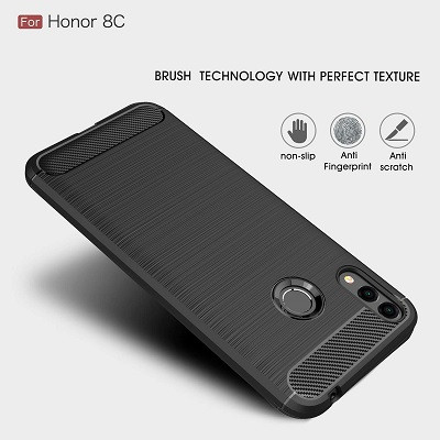 Защитный чехол UniCase Carbon черный для Huawei Honor 8C - фото 2 - id-p93982973