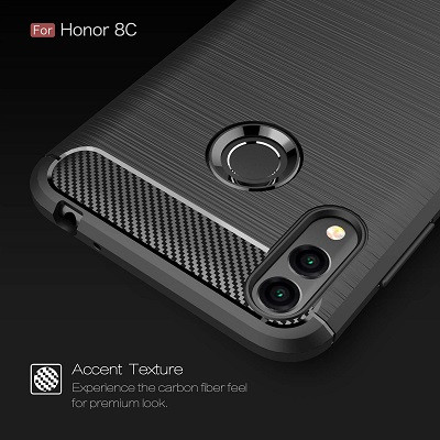 Защитный чехол UniCase Carbon черный для Huawei Honor 8C - фото 3 - id-p93982973