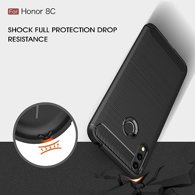 Защитный чехол UniCase Carbon черный для Huawei Honor 8C - фото 4 - id-p93982973