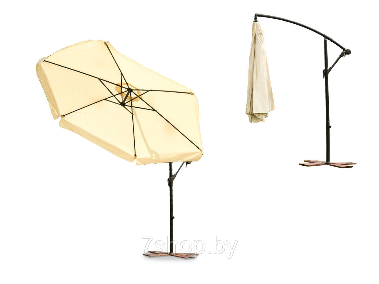 Зонт садовый Furnide 3m + защитный чехол, бежевый - фото 1 - id-p93687988