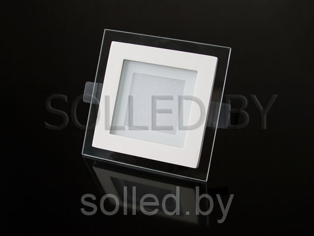 Светодиодная панель стеклянная 6W 120x120mm белый тёплый