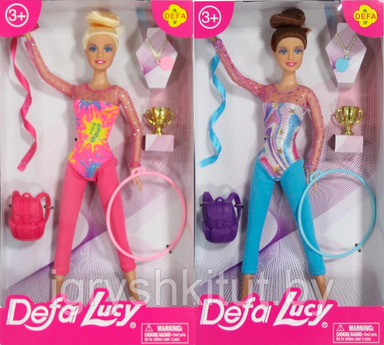 Кукла Defa luky гимнастка, с аксессуарами, 6 предметов, (2 вида) - фото 1 - id-p94035986