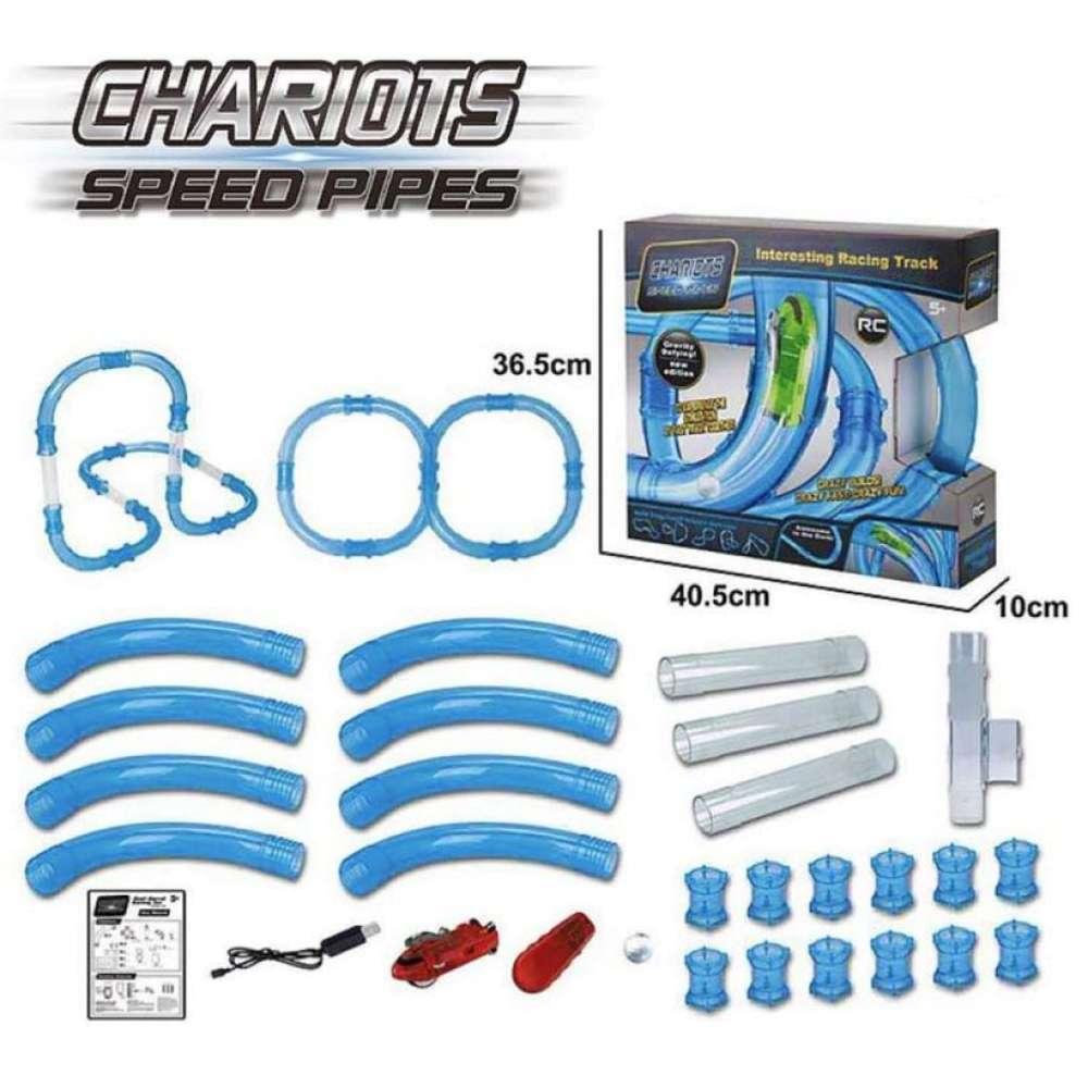 Трубопроводные гонки Chariots Zipes Speed Pipes. Трасса трубопроводные гонки 38 деталей - фото 2 - id-p94036997