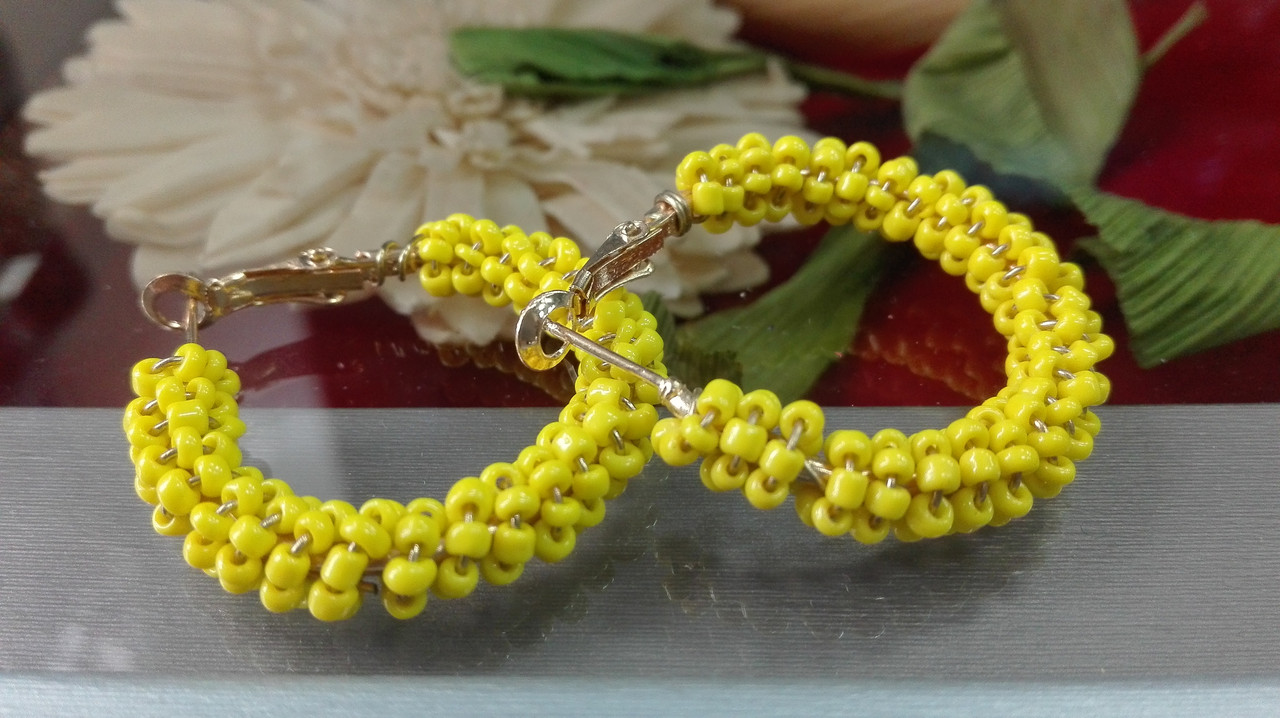 Серьги кольца желтые