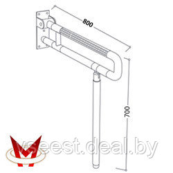 Поручень U - образный откидной с упором в пол 8848 под заказ 7-8 дней - фото 6 - id-p61566029