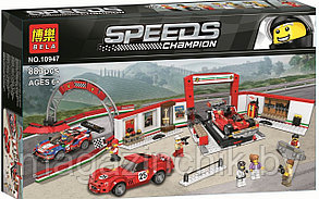 Конструктор Speed Champions Гараж Феррари 10947, аналог лего 75889