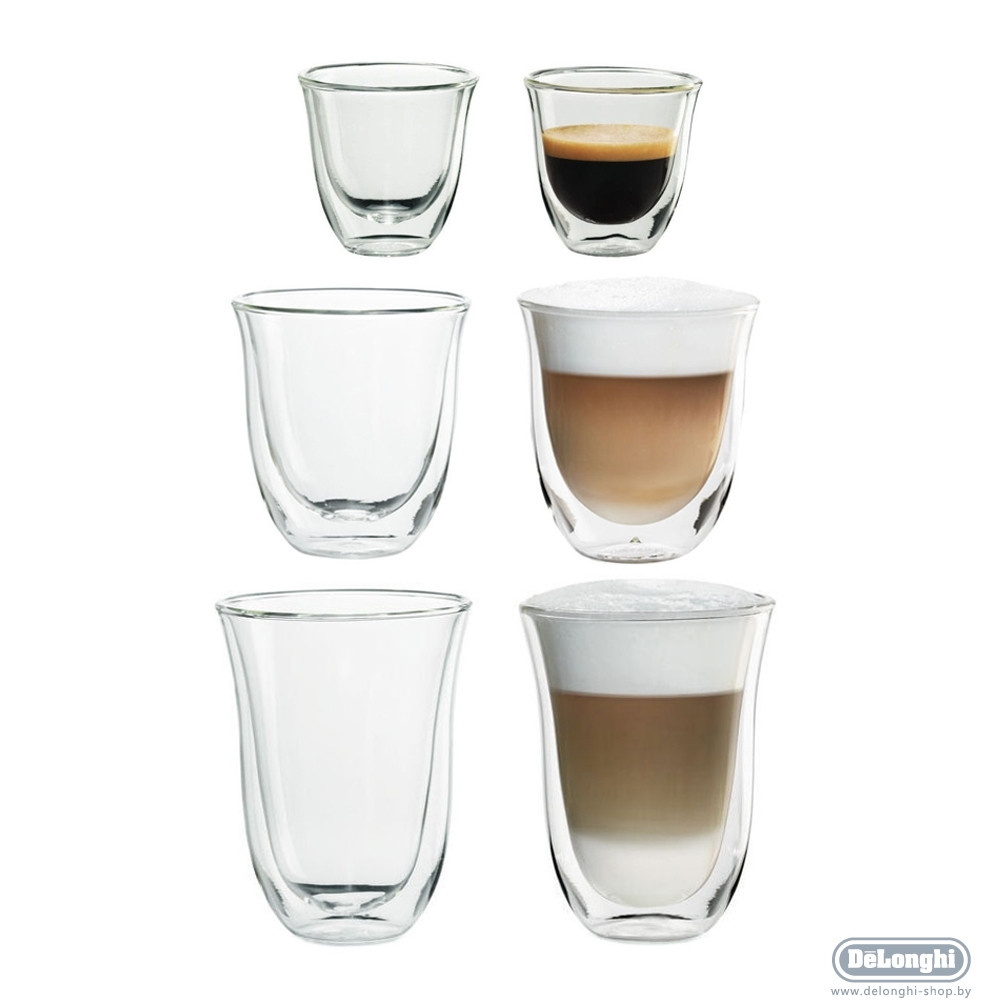 Чашки для кофе DeLonghi Mix Glasses DLSC302 (6 шт) 60/190/220 ml - фото 3 - id-p93984573