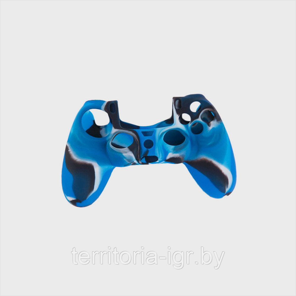 Силиконовый чехол для геймпада DUALSHOCK 4 камуфляжный синий