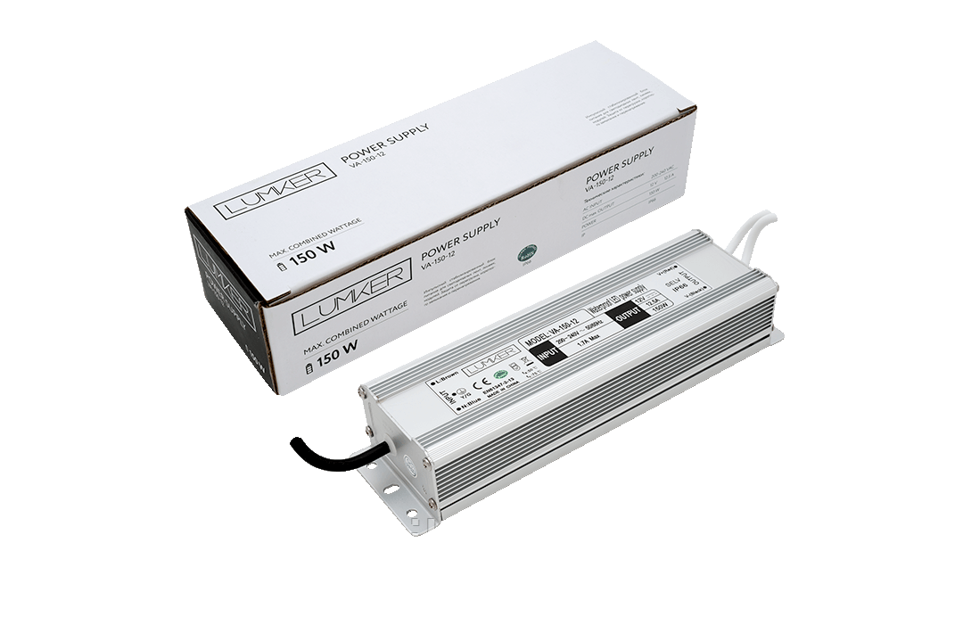 Блок питания для светодиодной ленты LUMKER влагозащищенный TPWL-150-12 (12В, 150Вт, IP67)