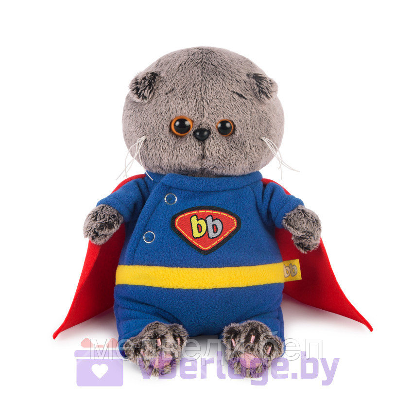 Мягкая игрушка "Басик BABY" в костюме супермена, 20 см - фото 1 - id-p94092455