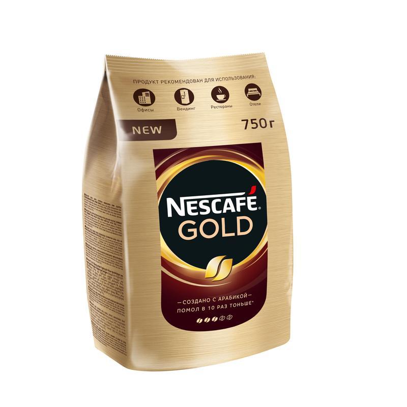 Кофе Nescafe Голд растворимый, упаковка 750 гр.