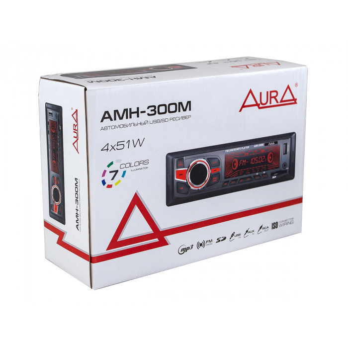 AurA AurA AMH-300M USB/SD ресивер изменяемая подсветка - фото 1 - id-p94004572