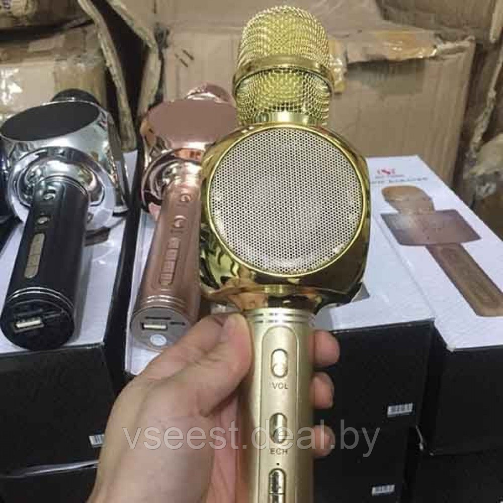 ORIG Портативный микрофон и колонка 2 в одном YS63 (Bluetooth) Gold - фото 3 - id-p94175819