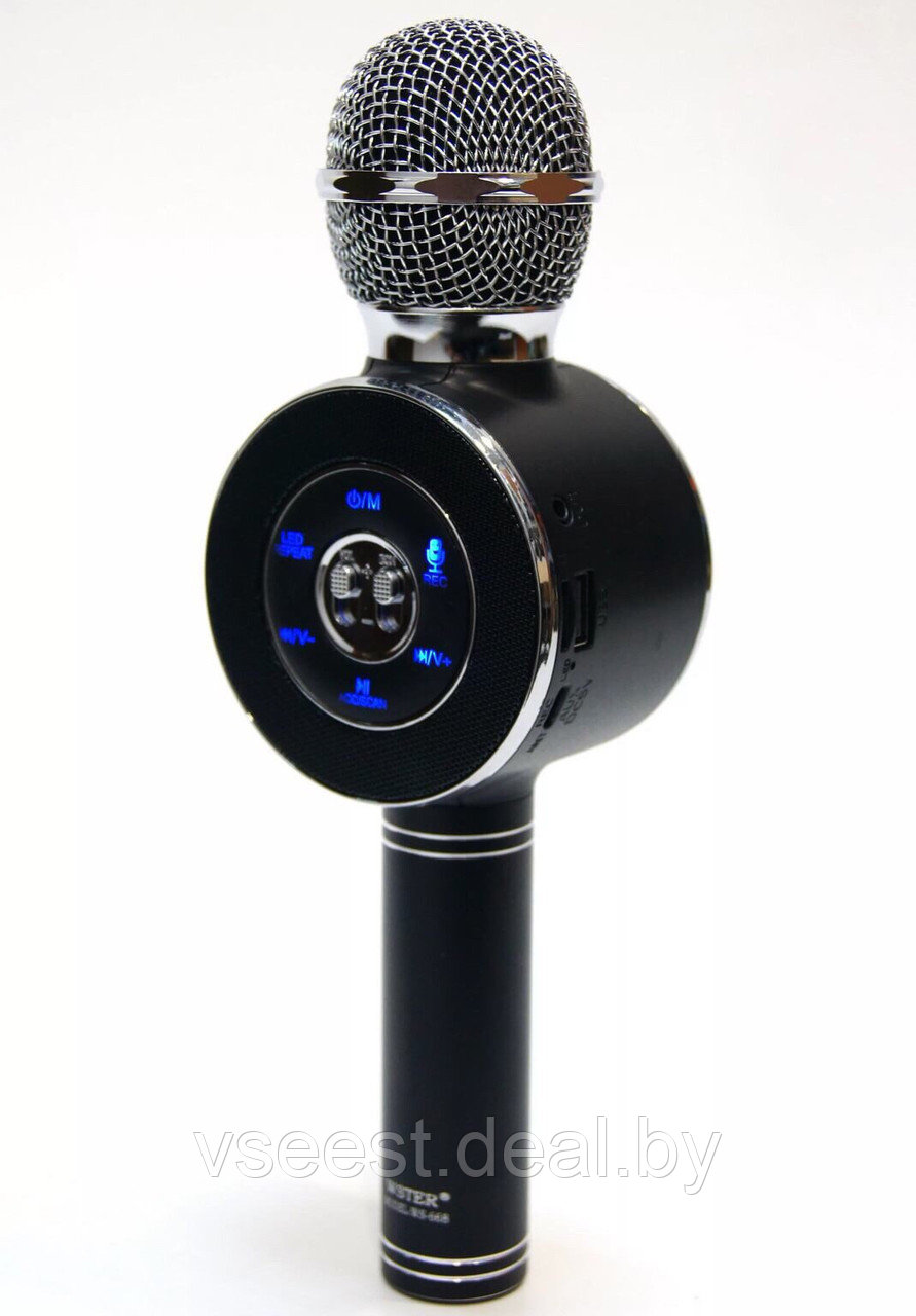 Портативная микрофон и колонка 2 в одном HANDHELD WS668 (Bluetooth) Чёрная - фото 4 - id-p94175821