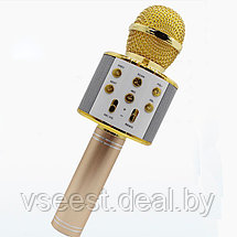 Фэйк Портативная микрофон и колонка 2 в одном WSTER WS858 (Bluetooth) Gold, фото 2