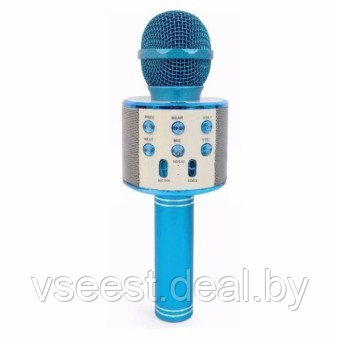 Фэйк Портативная микрофон и колонка 2 в одном WSTER WS858 (Bluetooth) Blue - фото 1 - id-p94175826