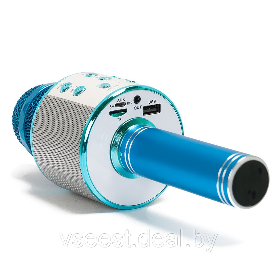 Фэйк Портативная микрофон и колонка 2 в одном WSTER WS858 (Bluetooth) Blue - фото 4 - id-p94175826