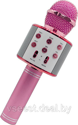 Фэйк Портативная микрофон и колонка 2 в одном WSTER WS858 (Bluetooth) Pink, фото 2