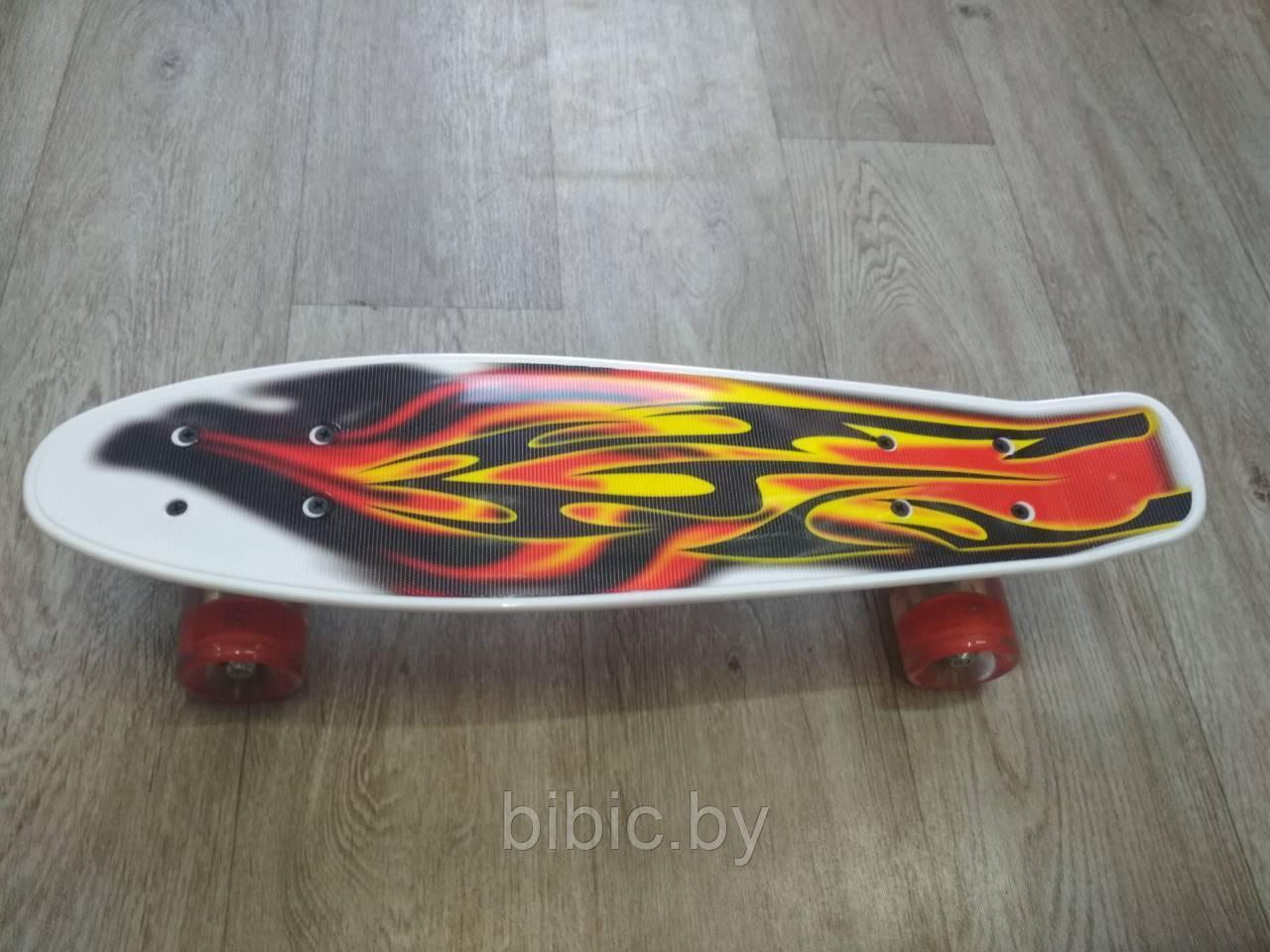 Пенни борд Penny board , скейт с принтом и ПУ светящимися колёсами - фото 2 - id-p94180297