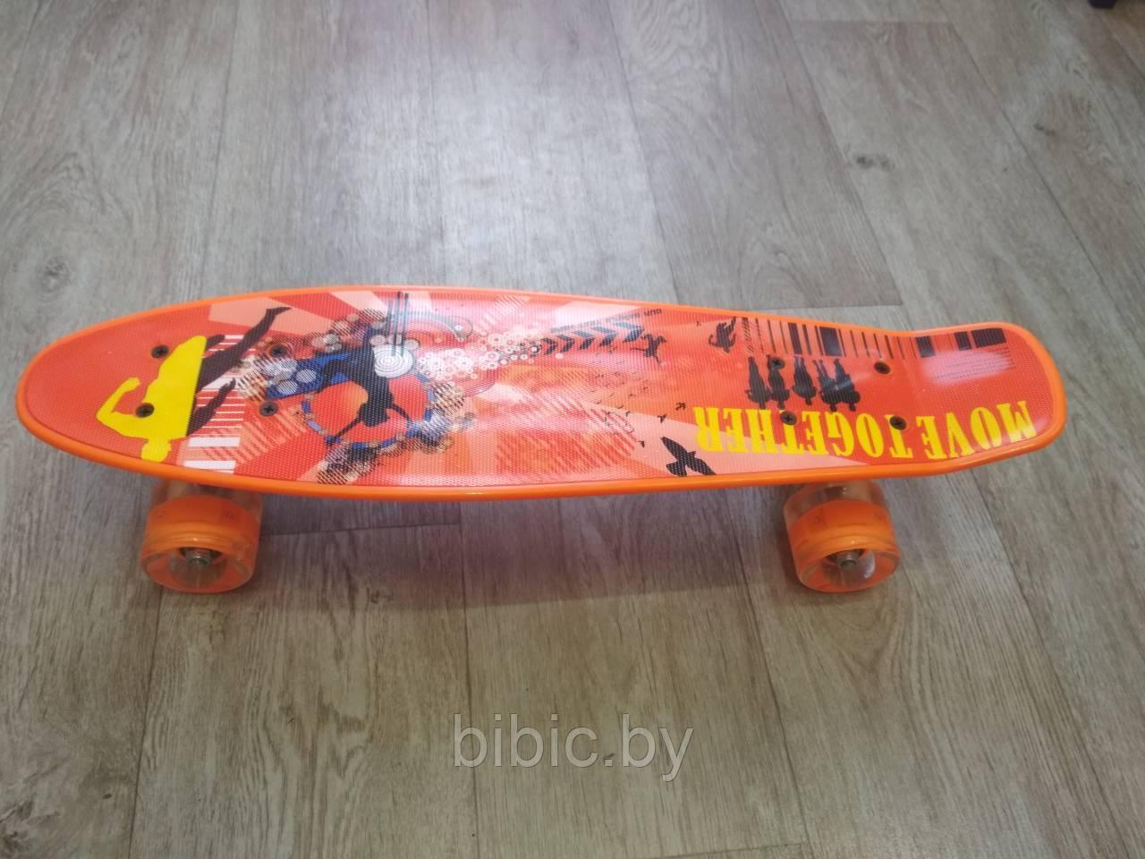Пенни борд Penny board , скейт с принтом и ПУ светящимися колёсами - фото 9 - id-p94180297