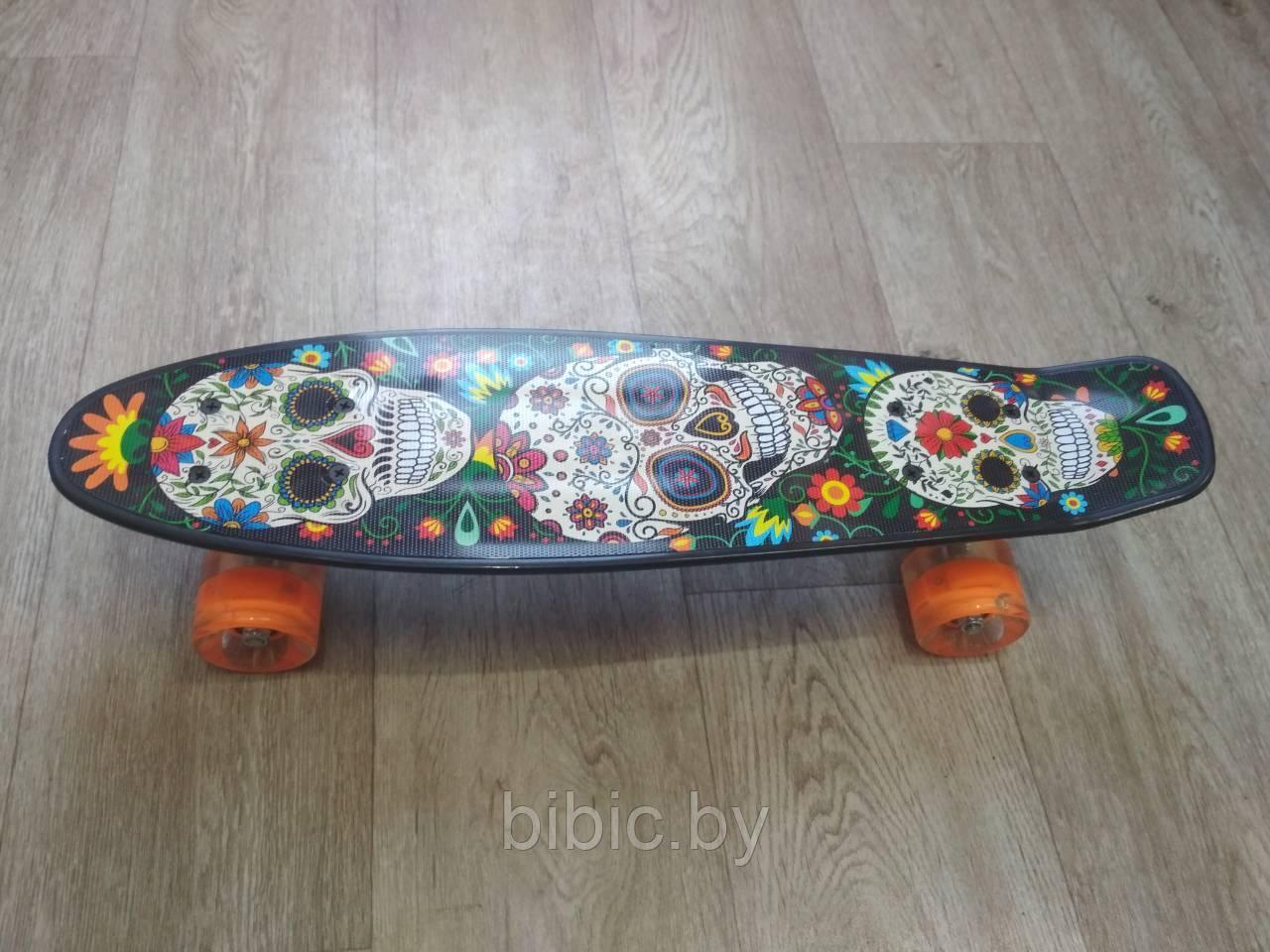 Пенни борд Penny board , скейт с принтом и ПУ светящимися колёсами - фото 10 - id-p94180297