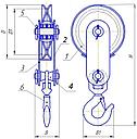 Монтажный блок БМ 1тон с крюком, фото 2