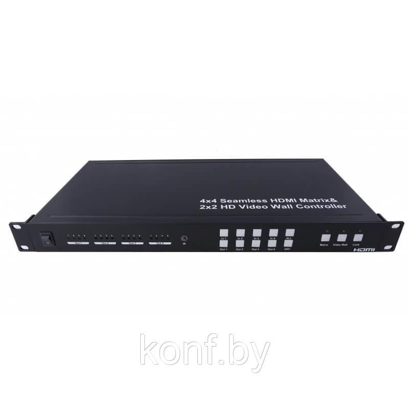 Матричный переключатель 4x4 и контроллер видеостены 2x2 CleverMic VWC 22 (HDMI, FullHD) - фото 1 - id-p94181590