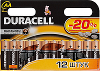Батарейки DURACELL AA пальчиковые 12 ШТ