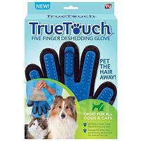 Перчатка для вычесывания шерсти домашних животных True Touch