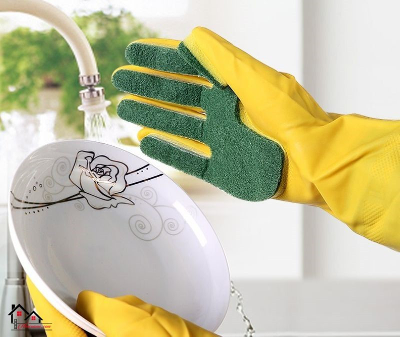 Перчатки с губкой для мытья посуды Feie Cleaning Latex Glove - фото 1 - id-p94183989
