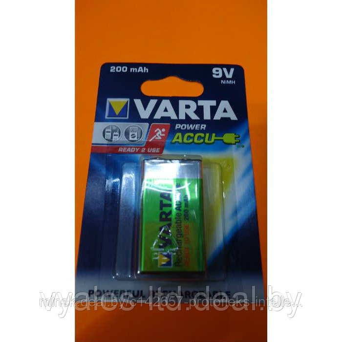 Аккумулятор 9V Varta 6F22 200mAh Крона - фото 2 - id-p3549227