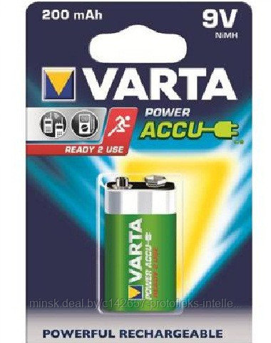 Аккумулятор 9V Varta 6F22 200mAh Крона - фото 3 - id-p3549227