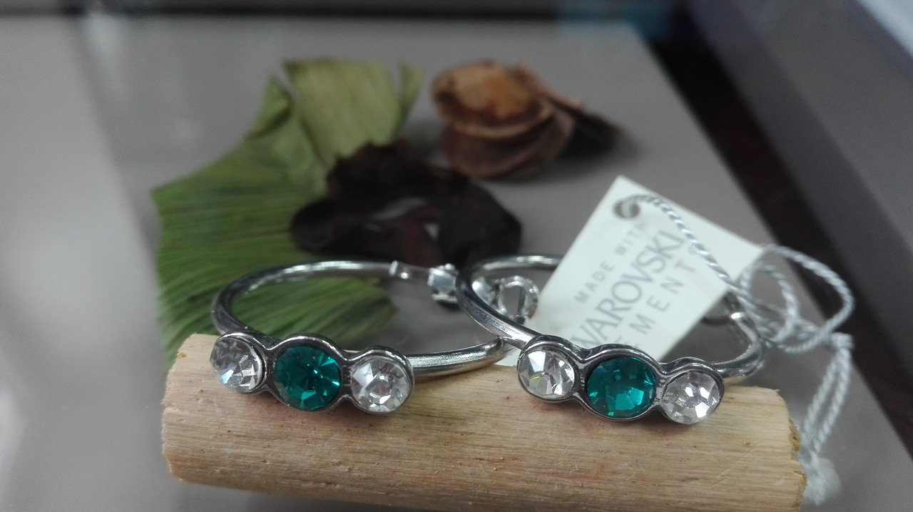 Серьги кольца с кристаллами Swarovski - фото 1 - id-p94214440