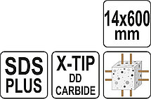 Сверло по бетону SDS+ X-TIP 14x600мм "Yato"	 YT-41964, фото 3