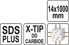 Сверло по бетону SDS+ X-TIP 14x1000мм "Yato"	 YT-41970, фото 3