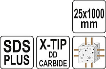 Сверло по бетону SDS+ X-TIP 25x1000мм "Yato"YT-41974, фото 3