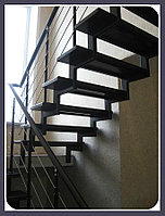 Лестница на второй этаж, лестница на металлокаркасе модель 33