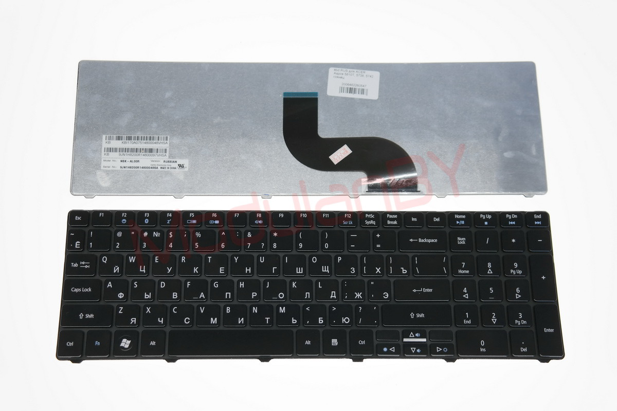 Клавиатура RU оригинал для ACER Aspire 5810T 5738 5742 глянец и других моделей ноутбуков