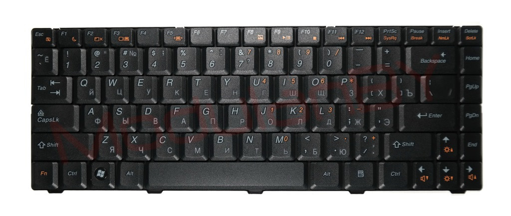 Клавиатура для ноутбука Lenovo B450 черная Engrave RU и других моделей ноутбуков