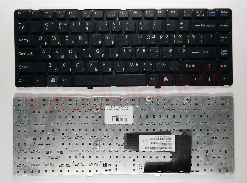 Клавиатура для ноутбука SONY VAIO VGN-NW FRAME черная и других моделей ноутбуков