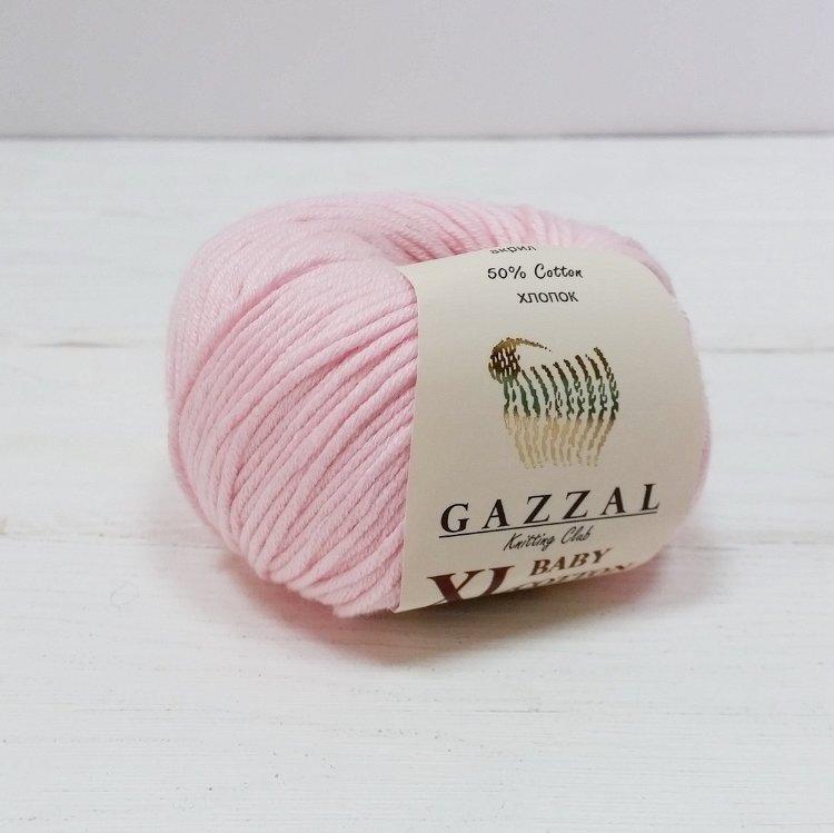 Пряжа Gazzal Baby Cotton XL 3411 нежно-розовый - фото 1 - id-p94242963
