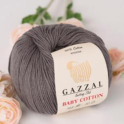 Пряжа Gazzal Baby Cotton цвет 3450 темно-серый