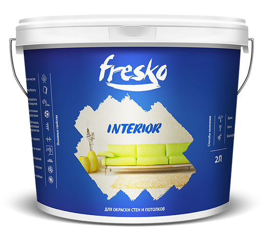 Краска водно-дисперсионная "FRESKO INTERIOR" белая 50кг. Цена указана без НДС
