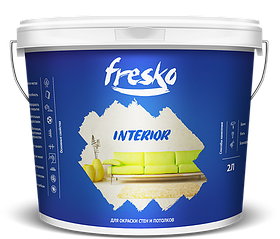 Краска водно-дисперсионная "FRESKO INTERIOR" белая 5,0кг. Цена указана без НДС