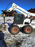 Бурение отверстий мини-погрузчиком Bobcat S-850