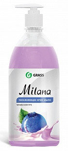 Жидкое крем-мыло "Milana" черника в йогурте с дозатором (флакон 1000 мл), фото 2