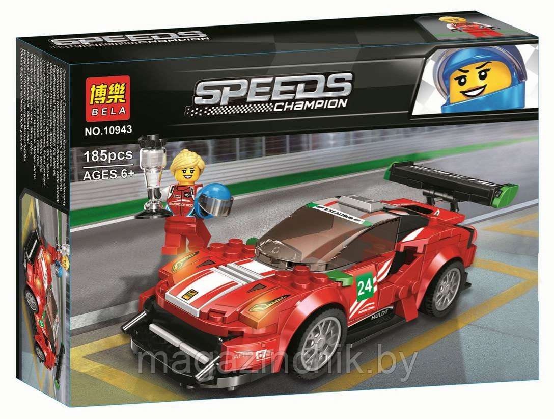 Конструктор  Speed Champions Феррари 488 GT3 Scuderia Corsa 10943, аналог лего 75886