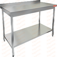 Стол производственный пристенный с бортом и полкой HICOLD НСО-12/6БП