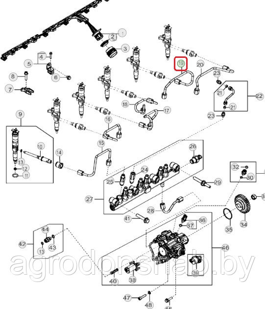 Топливопровод RE525514 - фото 1 - id-p65374521